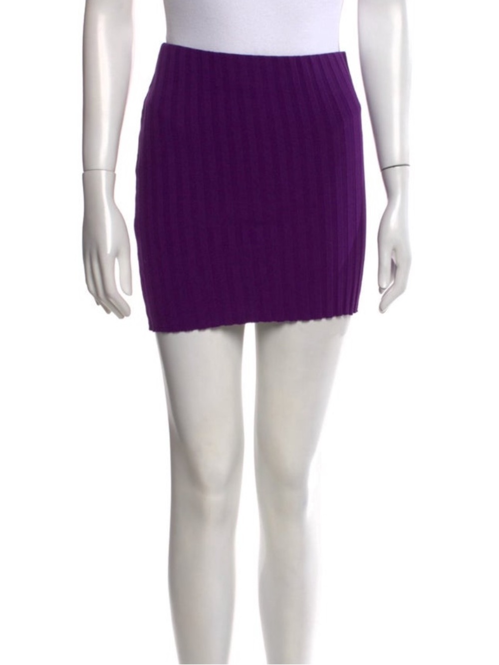 Cotton Citizen Purple Ribbed Knit Mini Skirt